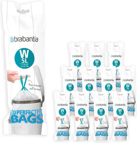 Brabantia PerfectFit Vuilniszakken - 5 l - Code W - 12 rollen x 20 stuks