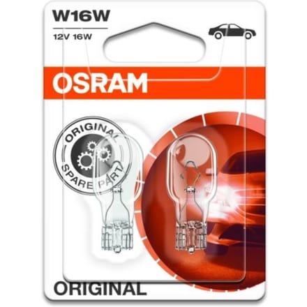 Ams-Osram P27/7w lamp OSRAM W16W Standard 12V/16W, 2 Stuk