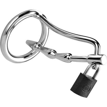 Rimba - Geribbelde Penisplug met Cockring - Inclusief Hangslotje - RVS