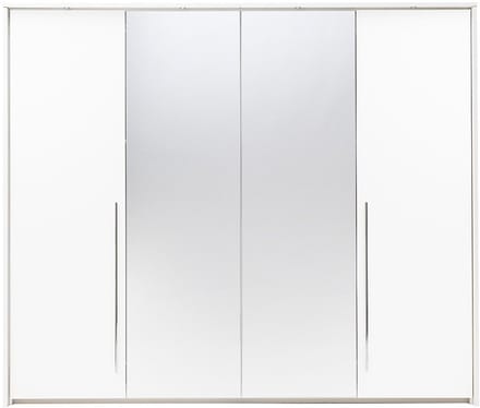 Vente-unique Kast met 2 deuren - met spiegel en leds - L. 255 cm - Wit - INGINA