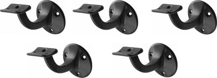 Leuninghouder zwart 65mm - Opschroef - Hol zadel Hermeta - 3500-70 - 5 stuks