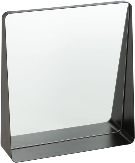 J-Line spiegel Vierkant - metaal/glas - zwart - 38 x 41 cm
