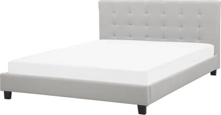 ROCHELLE - Tweepersoonsbed - Lichtgrijs - 160 x 200 cm - Polyester