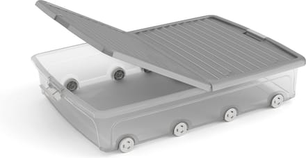 W Box Underbed XL - 55L - 79x58x16,5cm - Transparant/Grijs