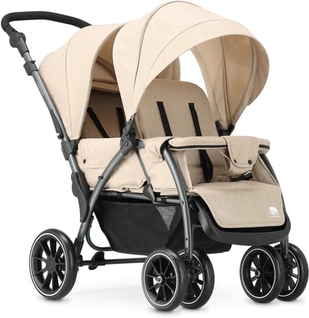 Deryan Elena Duo Buggy - Dubbele Buggy - Compact Lichtgewicht - Nougat