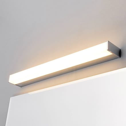 Lindby LED wandlamp Philippa, hoekig, 59 cm, chroom, IP44