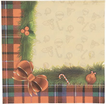 Clayre & Eef Servetten Papier Set van 20 33x33 cm Geel Papier