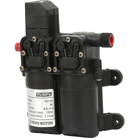 Dubbelzuigende elektrische zelfaanzuigende membraanwaterpomp 12V 100W(zwart)