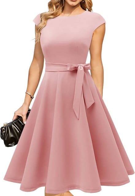 Vintage A-lijn Cocktailjurk Dames Jaren '50 Stijl Feestelijk Midi