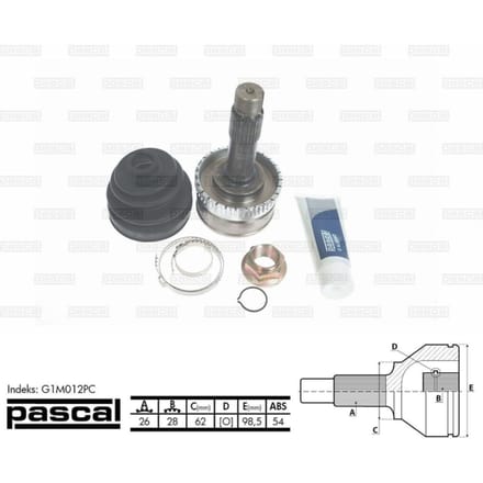 Homokineet reparatie set, aandrijfas PASCAL G1M012PC