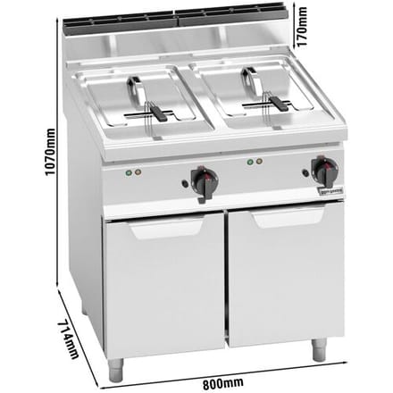 GGM Gastro Elektro Doppelfritteuse - 10+10 Liter - 18 kW Zilver