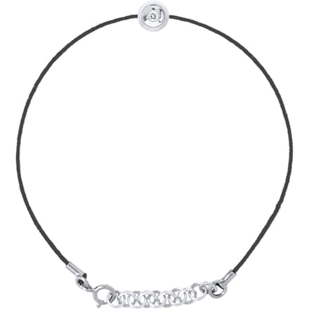 Diamond armband set met Clos 0,03 Cts Black Nylon 925