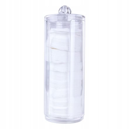 Ronde Katoenpads Organizer met Deksel - Transparant