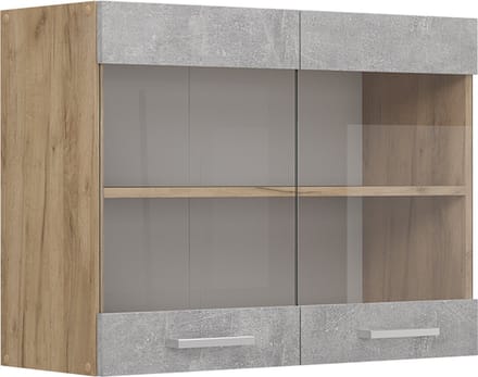 Vicco R-Line Glazen keukenkast – 80 cm Beton