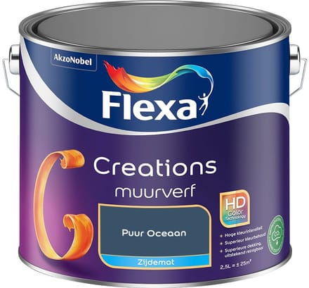 Flexa - Creations Muurverf Zijdemat - Puur Oceaan - Mengverf - 2,5 L
