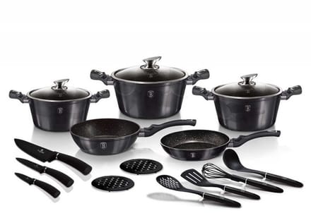 Berlinger Haus Carbon Pro - Pannenset - Granieten Coating - Soft-Touch Handgreep - Turbo Induction Systeem