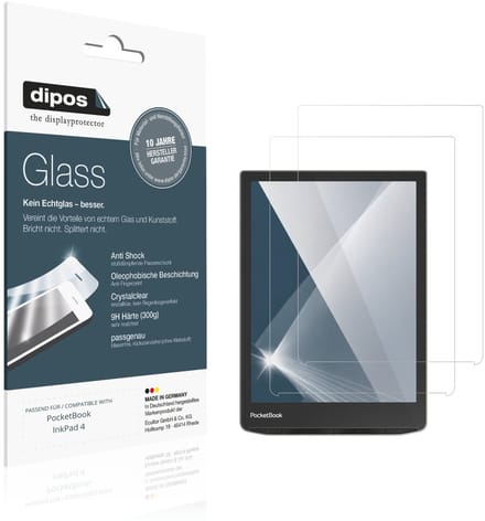 dipos – 2x Pantserfolie geschikt voor PocketBook InkPad 4 | 9H Screenprotector