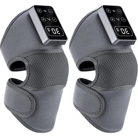 Masseur de genou chauffant rechargeable avec vibration 5 niveaux Coussin chauffant pour support de relaxation