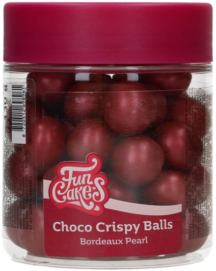 FunCakes Choco Crispy Balls - Glanzend Bordeaux - 130g - Eetbare Taartdecoratie - Taarttoppers - Chocolade Decoratie