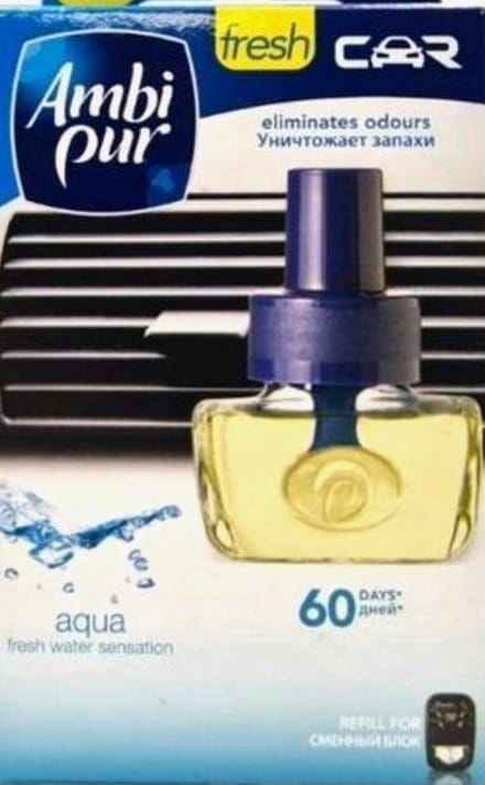 Ambi Pur Auto Luchtverfrisser Navulling Aqua - 7ml