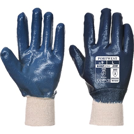 Nitril handschoen met gebreid manchet, Portwest A300