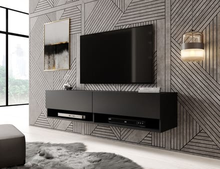 Meubella - TV-Meubel Asino - Mat Zwart - 140 cm