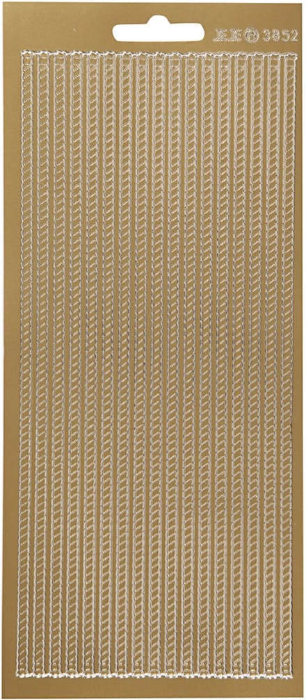 Stickers, randen, vel 10x23 cm, goud, 1 vel