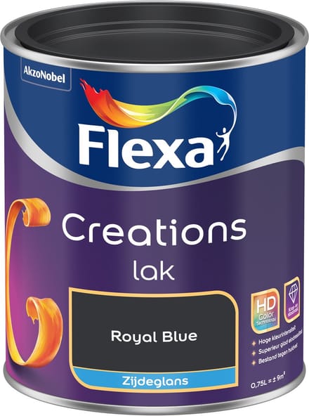 Flexa Houtlak Creations - Zijdeglans - Royal Blue - 750ml