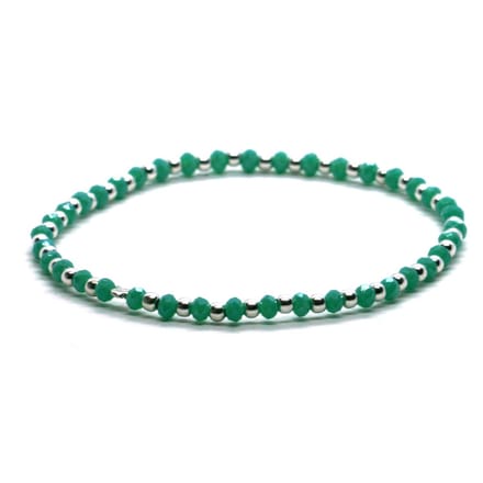Heaven Eleven - dames - armband - sterling - zilver - 925 - Groen - 2,5mm