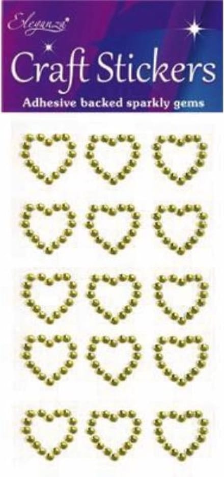 Oaktree - Stickers Diamanten Hartjes Geel (per vel)