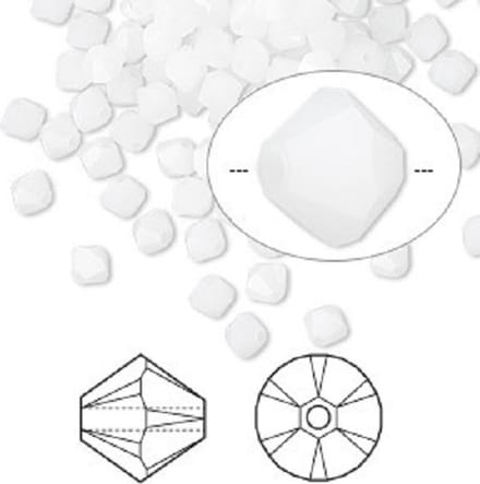 Swarovski Elements, 48 stuks Xilion Bicone kralen (5328), 4mm, white alabaster