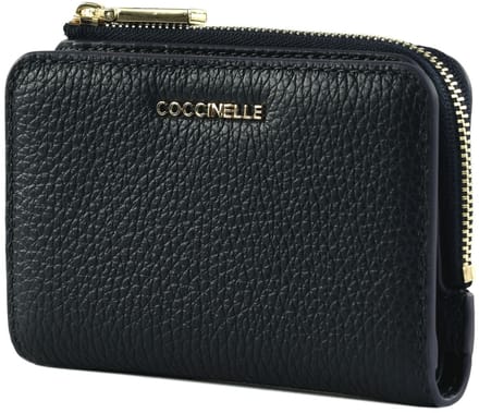 COCCINELLE Leren portemonnee Metallic Soft Wallet Midnight Blue donkerblauw