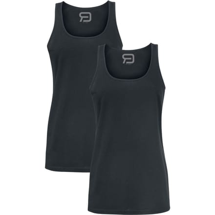 R.E.D. Rock-Engineered Design Zwarte basic topjes in een dubbele verpakking - Dames - L