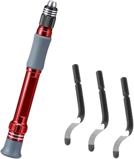Ontbramen Tool - Randverwijderaar - Metaal Bewerken - Precisie Afwerking - 3 Stuks - Rood
