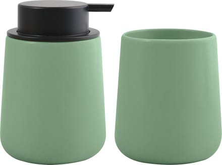 MSV Zeeppompje en drink/tandenborstel beker - badkamer set Malmo - keramiek - groen