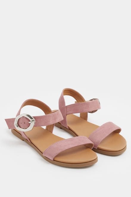 Yours Roze Gespdetail Sandalen In Wide E Fitsize 40EEE