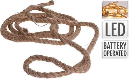 Kerstverlichting - Touw 150cm 15 Warm Wit Led 3xaa