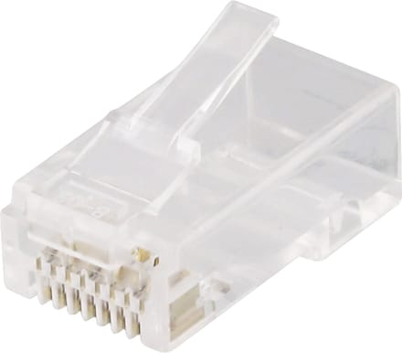 DELTACO MD-21 RJ45 connector voor patchkabel - Cat6a - UTP - transparant - 20-pack