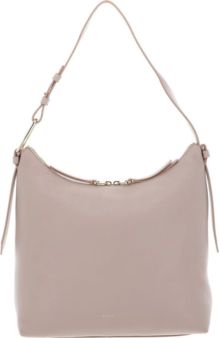 COCCINELLE Leren Schoudertas Malory Handbag Grained Leather Rosette Beige