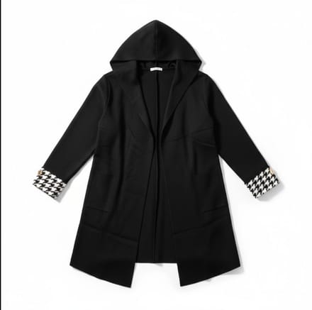 Zwarte damesjas/vest met capuchon - Black