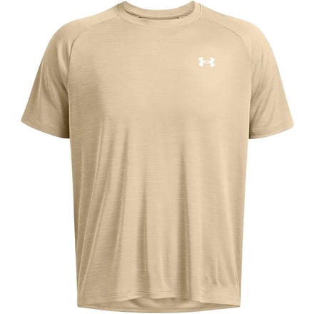 Under Armour UA Tech TextuRood SS Heren Sportshirt - Khaki - Wit