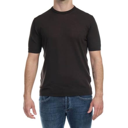 Alpha Studio - Ronde Half Sleeve Cotton Crepe AU4020CS 1027 CAFFE