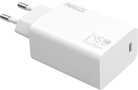 45w usb C oplader - Snellader - Oplader - Usb C adapter - Origineel Phreeze - Wit