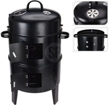 ProGarden Houtskoolbarbecue met haard en 2 grillroosters zwart