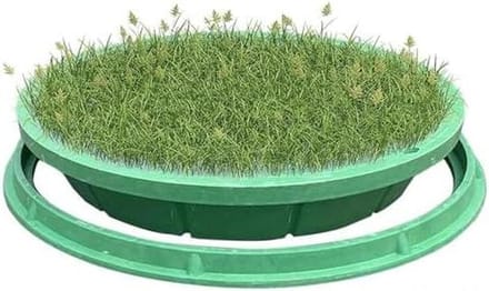 Verzonken Putdeksel - Afdekking Riool - Tuin Afwerking - Onzichtbaar Design - Diameter 60cm - Groen