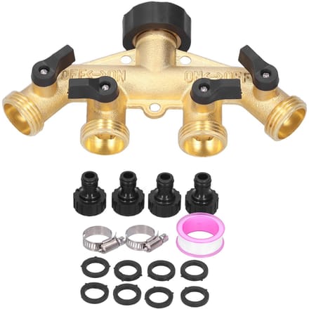 G3/4 4?Way Waterslang Splitter Tuinslang Adapter Watergeefconnector Verdeelstuk voor Kraan beige