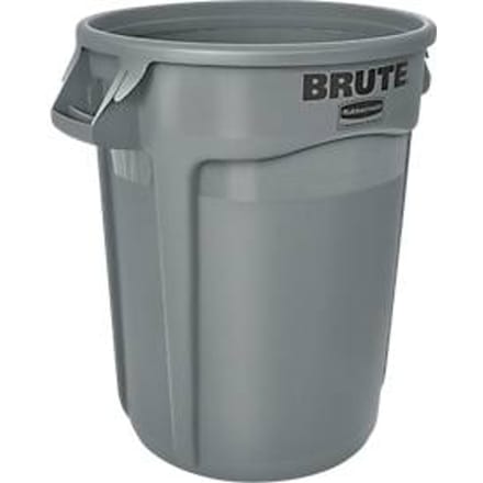 Rubbermaid Brute-afvalbak, rond, Ø 495 x H 580 mm, 75 l, kunststof, grijs