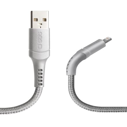 SBS USB Datenkabel Lightning-Anschluss (1 m) Unbreakable Collection , grau