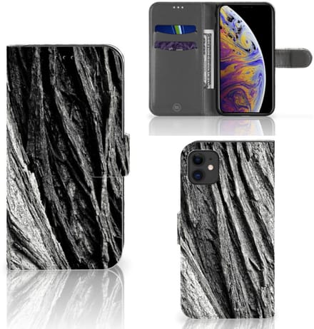 Book Case voor Book Style Case Apple iPhone 11 Boomschors Grijs