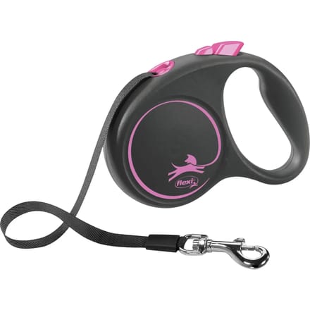 Flexi Zwart Design s leash 5 m 15 kg Roze